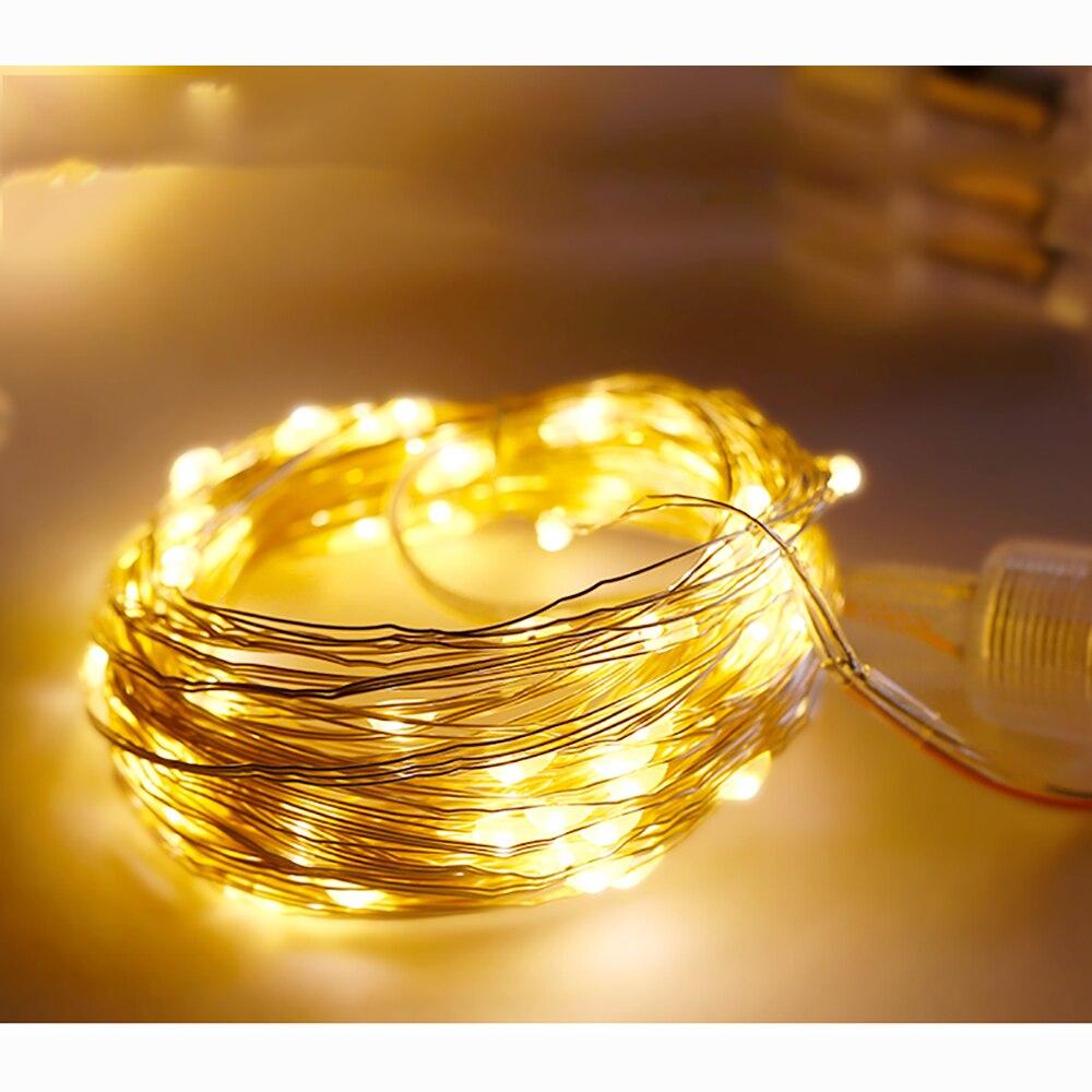 5-10 м светодиодные гирлянды из медной проволоки гирлянды ночник для рождественской гирлянды для комнаты спальни Крытый свадебный декоративный светильник