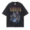 Nirvana Рок-группа Ретро Хлопковая Стиранная Рубашка в Стиле Альбома Uterine Летняя Унисекс Женская Хлопковая Ретро Мода Оверсайз Футболка