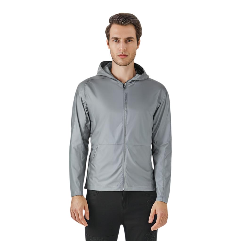 Under Armour Meridian Solid Color Hooded Training Jacket Men Jacket Gray 1379674-011