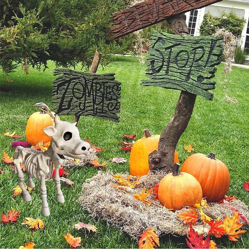 Cow Skeleton Halloween Decoration Cow Skull Prop for Halloween Home Decoration