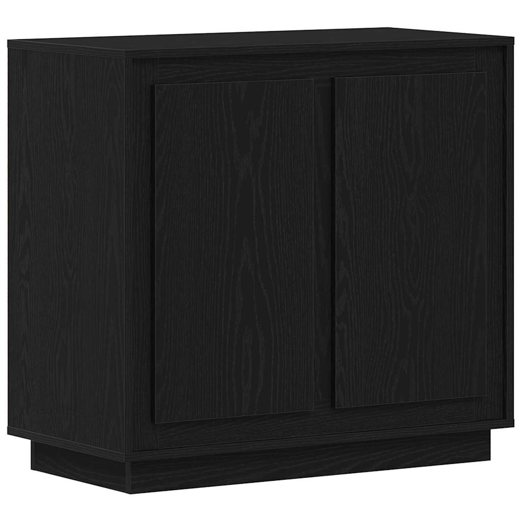 Sideboard Black Oak Finish 80 x 40 x 75 cm Engineered Wood