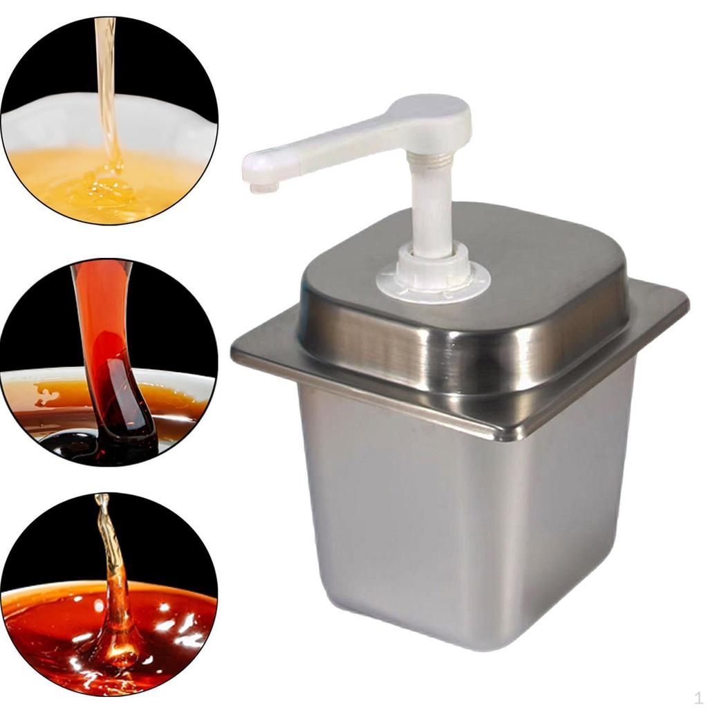 2.3L Pump Bottle for Sauces And Condiments, Hand-Operated Dispenser Kitchen Bar