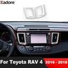 Для Toyota RAV4 RAV 4 2016 2017 2018 Матовая Накладка на Центральный Передний Вентиляционный Отвод Кондиционера Салонные Молдинги Аксессуары