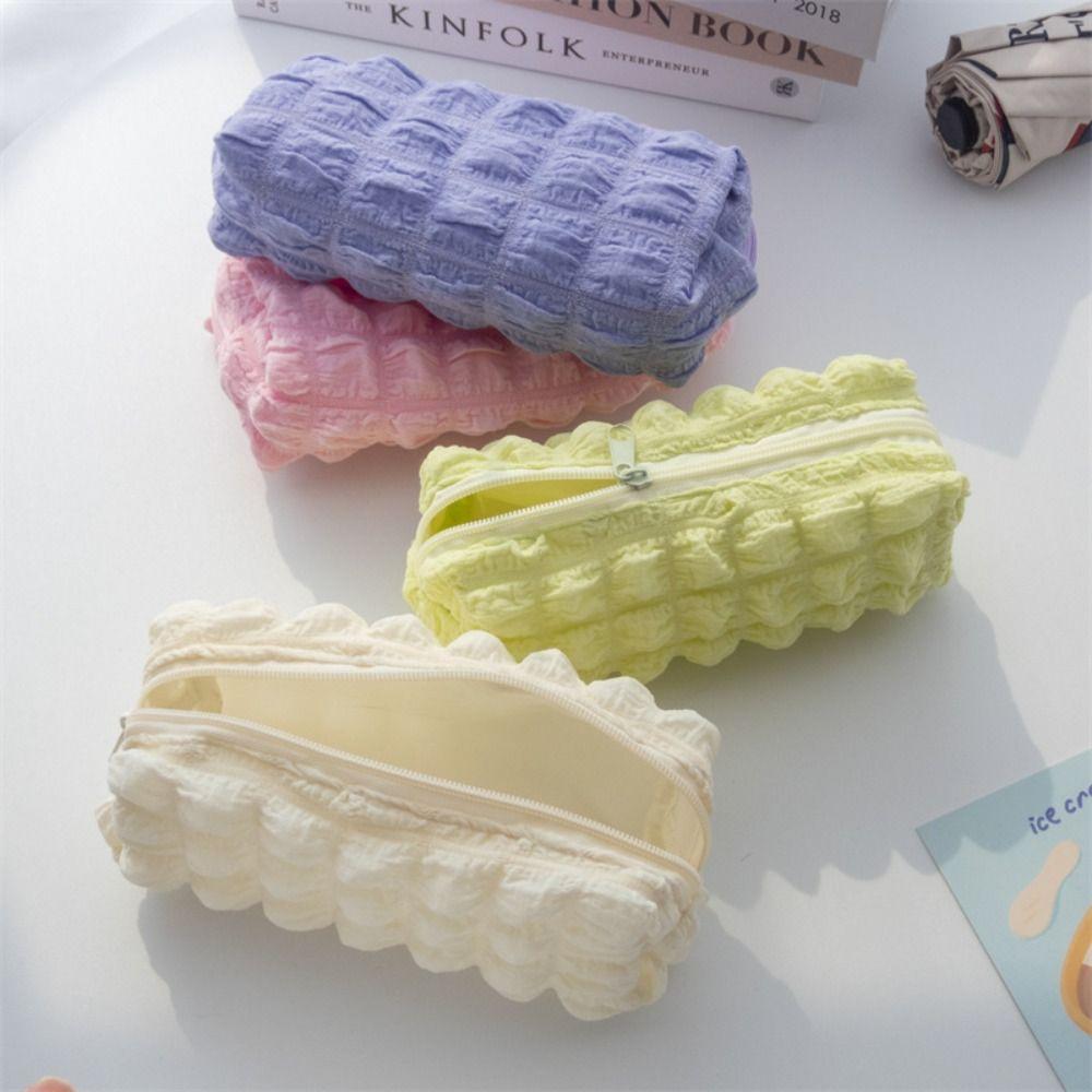 Вместительный кошелек для монет, пенал, пенал, сумка для карандашей, кавайный пенал с пуфами, косметичка