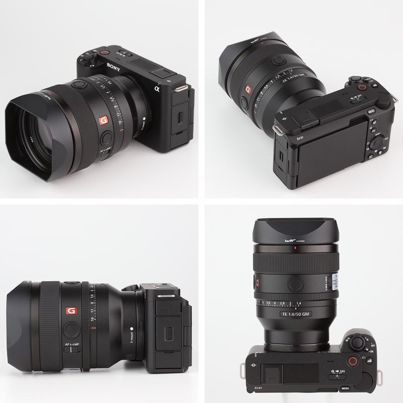 Металлическая квадратная бленда Haoge с байонетом для объективов Sony FE 35mm F1.4 GM, Sony FE50mm F1.4 GM, с металлической крышкой, заменяет ALC-SH0001