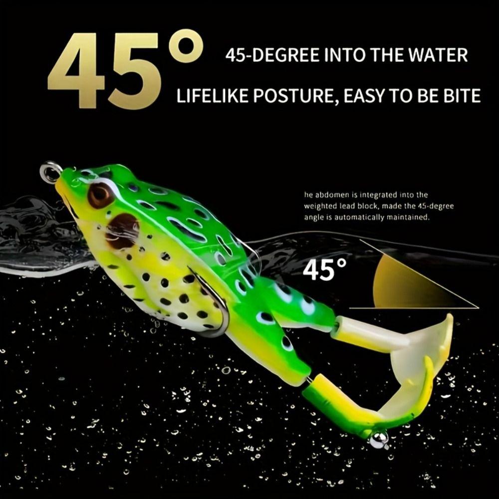 Double Propellers Frog Lure Rotating Tail Soft Frog Lure Artificial Bait Freshwater Fishing