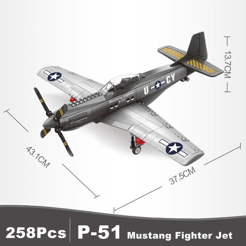 Армейский Стиль Высокое Качество США P-51 Высокое Качество Мустанг Высококачественный Истребитель Высококачественные Реактивные Самолеты Строительный Набор Высокое Качество Строительство