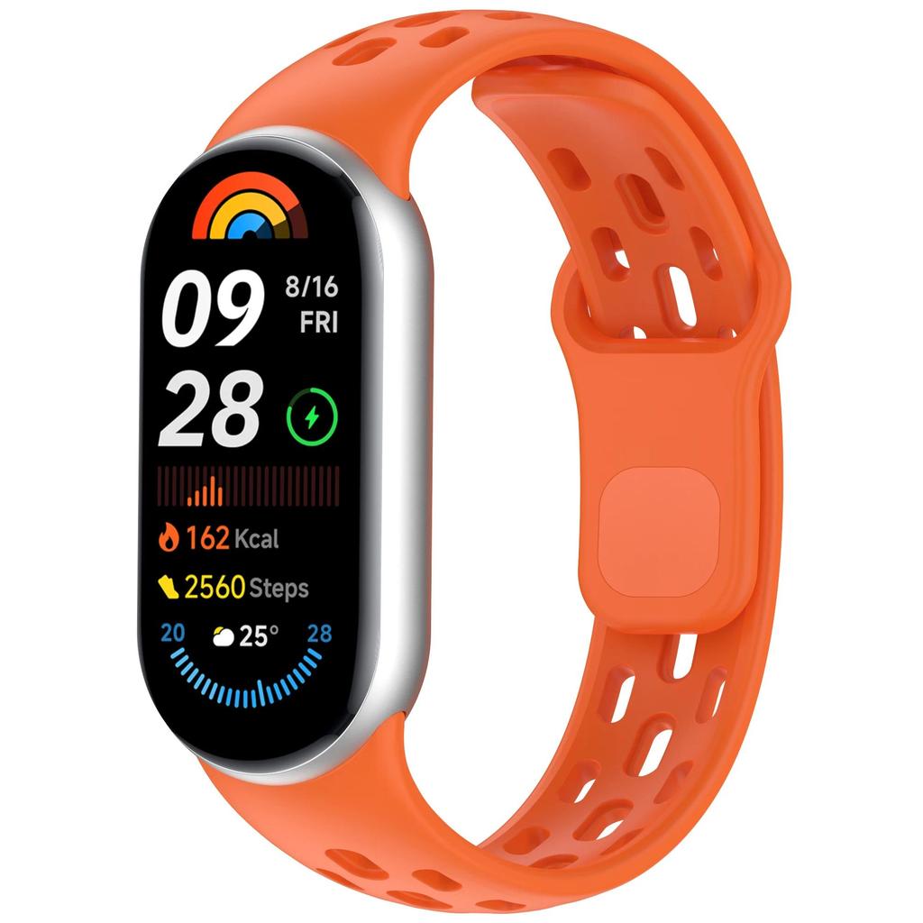 Силиконовый ремешок для Xiaomi Mi Band 10 Аксессуары Спортивный дышащий Браслет Наручный ремешок pulseira correa для Xiaomi Mi band 9 8