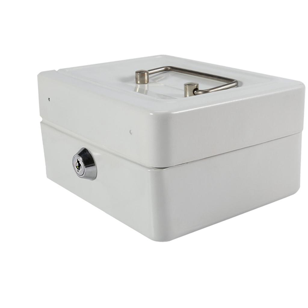 1 шт. Мини портативный железный запирающийся сейф для мелких денег и монет, сейф для хранения вещей, бытовой (белый)