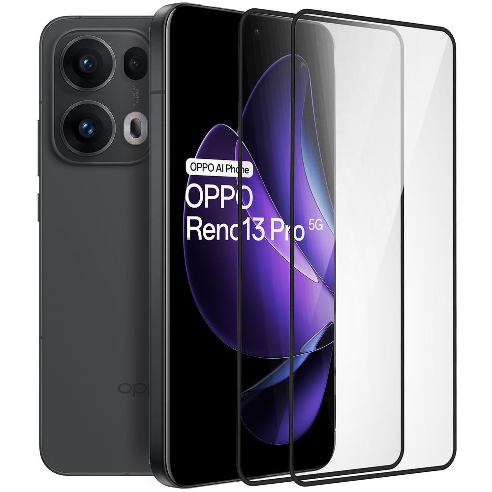 2x Tempered Glass for Oppo Reno 13 Pro, ERBORD 3D full, full screen glass