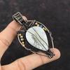 Подвеска Rainbow Moonstone, подвеска из медной проволоки, подвеска из драгоценных камней, подвеска ручной работы из титановых бусин, подвеска в подарок маме, ювелирные изделия из медной проволоки