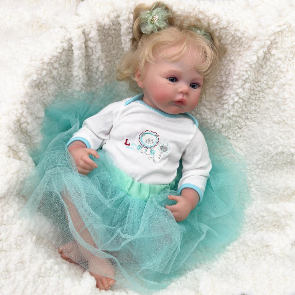 48cm Full Silicone Body Reborn Doll Meadow So Truth Like Newborn Babies Doll Handmade 3D Painted Skin Veins Visible Rebirth Doll Kid's Christmas Gifts