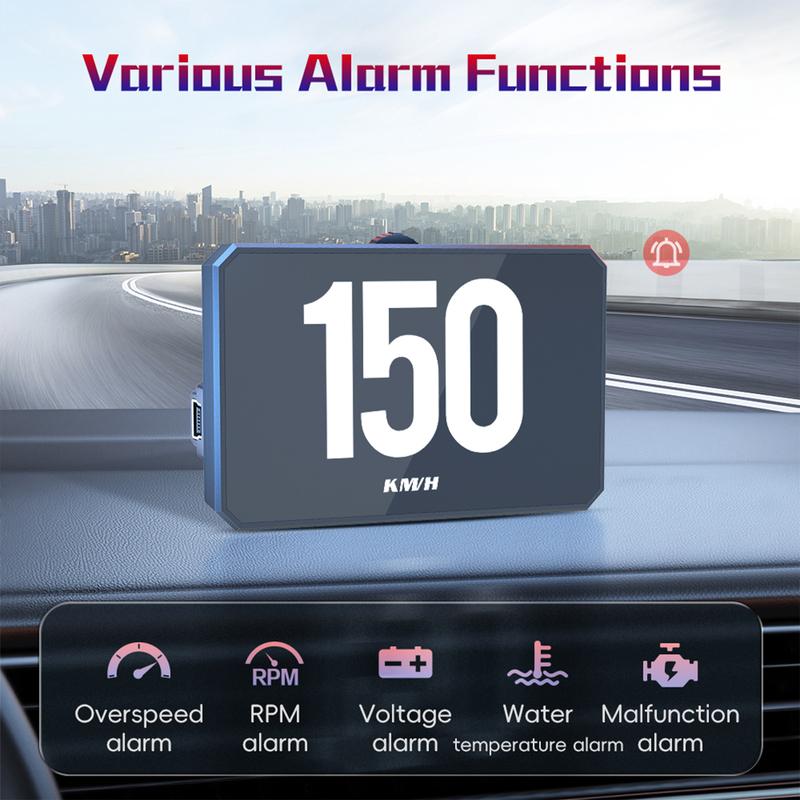 P16 ЖК-дисплей OBD2 Head Up Display Турбонаддув Давление масла Температура масла Расход топлива Датчик скорости автомобиля