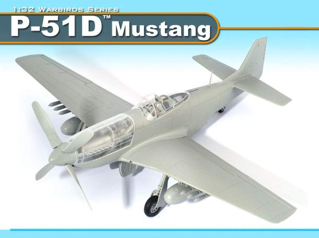 Пластиковая модель 1/32 американского армейского самолета Mustang P-51D времен Второй мировой войны PLATZ DR3201