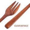 Cabilock Salad Mixing Fork Wood Salad Servers Long Handle Cooking Fork Wooden Kitchen Utensils for Salad BBQ Dessert Vegetable