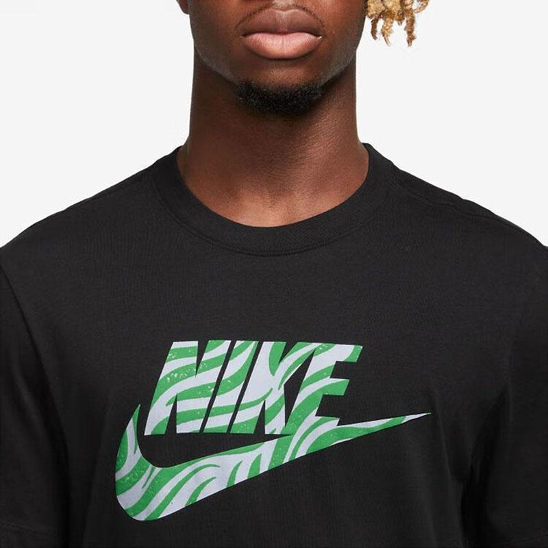Nike Футболка с коротким рукавом с круглым вырезом и буквенным принтом, мужские топы, черные FB9820-010