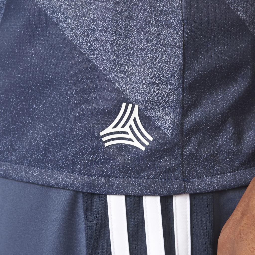adidas Тренировочная полосатая футболка с коротким рукавом для футбола Мужские топы BR3719