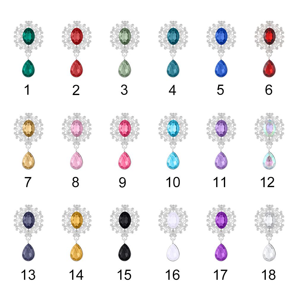 Faceplate Garment Decorative Water Droplets Sewing Button Alloy Rhinestone Pendant Scrapbooking