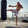 CAT Star Muay Thai Training Kickboxing Boxing Print Shorts Martial Art Boxer Unisex Men Women Kid Pants Fighting Fitness Gym Sport Workout