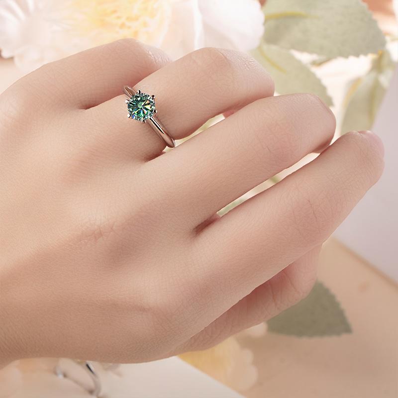 Bague Ringen Роскошные 100% настоящие 5-каратные кольца с муассанитом и бриллиантами для женщин, свадебные кольца из серебра 925 пробы, классические круглые ювелирные изделия, подарок с GRA
