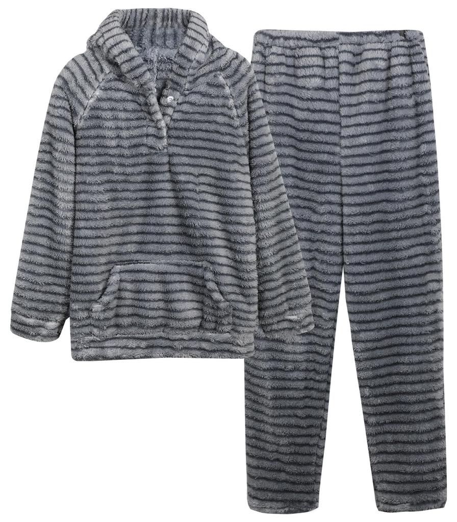 Sumolux Пушистый Топ с Длинным Рукавом и Низ, Носимая Свободная Домашняя Одежда для Зимы, Женская Пижама, Комплект с Открытой Передней Частью, На Флисовой Подкладке, Одеяло, Боа, Теплый,