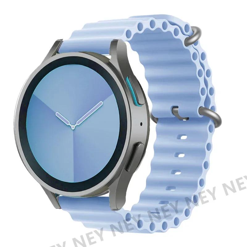 Ocean Silicone Bands For Samsung Galaxy Watch 7/6-4 classic/5-Pro/active 2 22mm 20MM Bracelet Amazfit Huawei GT 4-3 Watch Strap