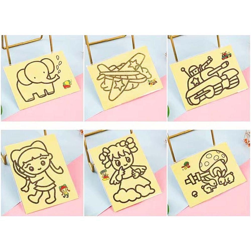 Brush Art Painting Sand Painting Set Paper Picture Drawing Coloring Toys Children/Kids/Toddlers