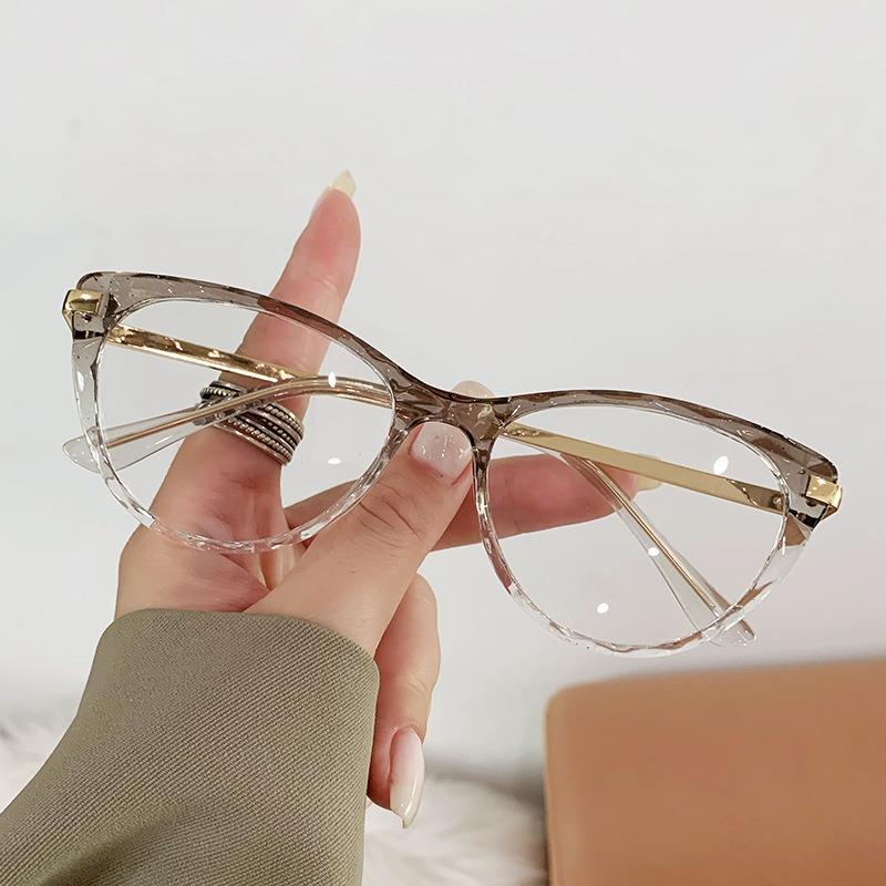Fashion Cat Eye Glasses Anti-Blue Light Glasses Women Men Oversized Optical Eye Protection Ultra Light Eyeglasses UV400