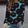 2024 Autumn/Winter New Halloween Shoulder Hoodie Fashion Women's Long Sleeve T-shirt Hot Trendy Fashion Top
