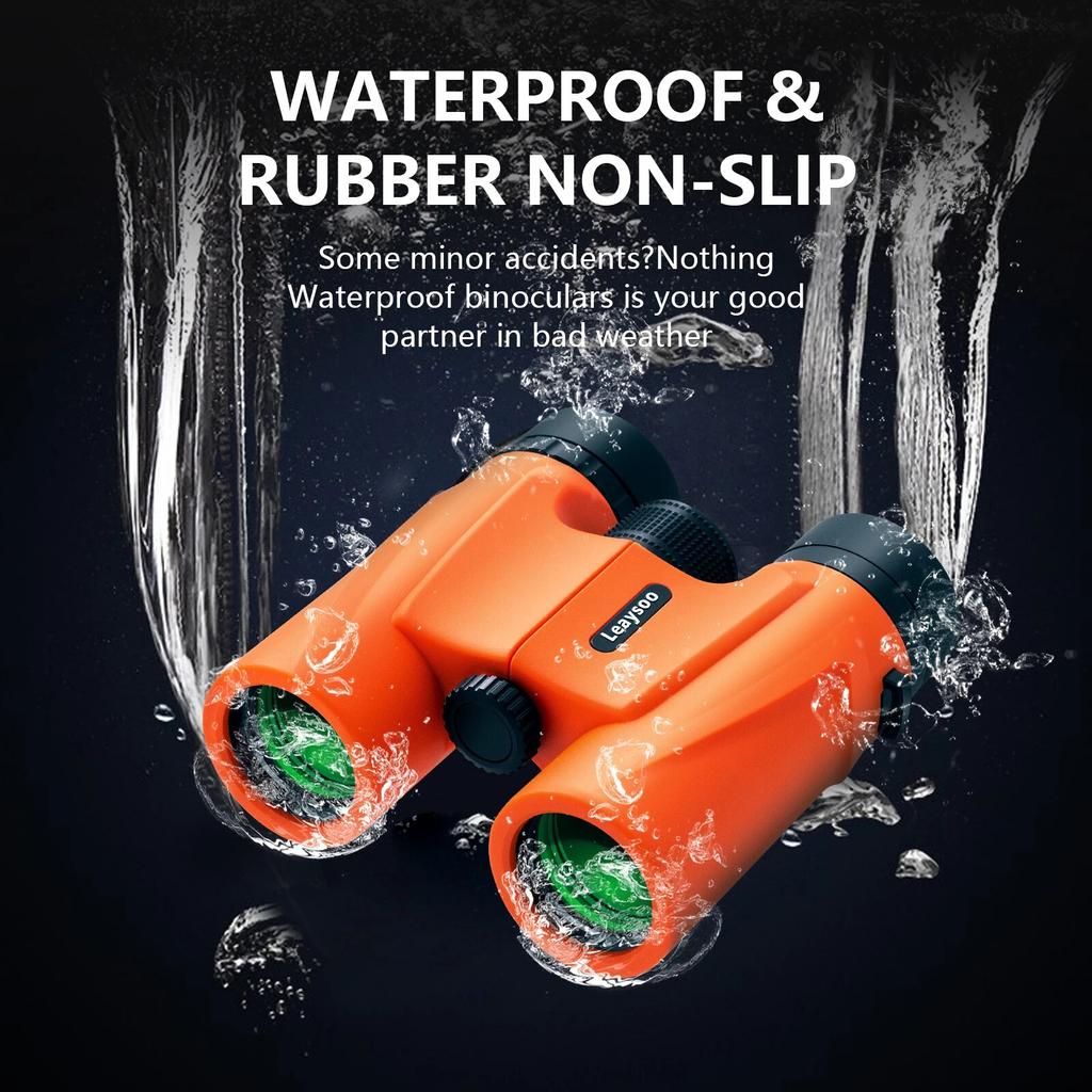 Leaysoo 10X32 Compact Binoculars for Adults and Kids,High Powered Small Binoculars, BAK-4 FMC Clear Low Light Vison Waterproof B