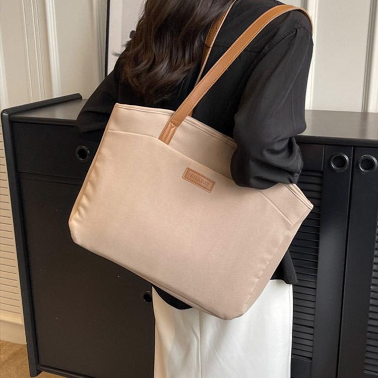 Женская минималистичная большая сумка-тоут - многосекционная наплечная сумка, новый летний холст для поездок на работу