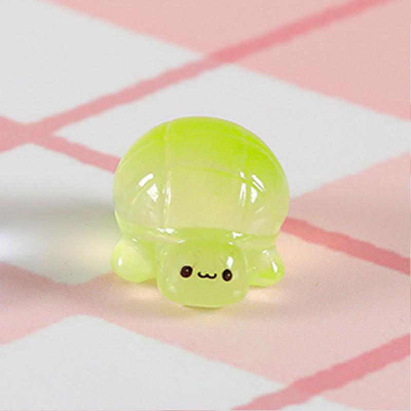 1 шт. Красочная светящаяся мини-черепаха Фигурка для микроландшафта Украшение DIY Светящаяся черепаха Миниатюрная статуэтка Декор для горшечного сада