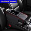 1pc PU Leather Car Armrest Height Pad with Cup Holder & Tissue Box Storage - Multi-Functional Organizer, Fit for All Cars, Armrest Cover for Car