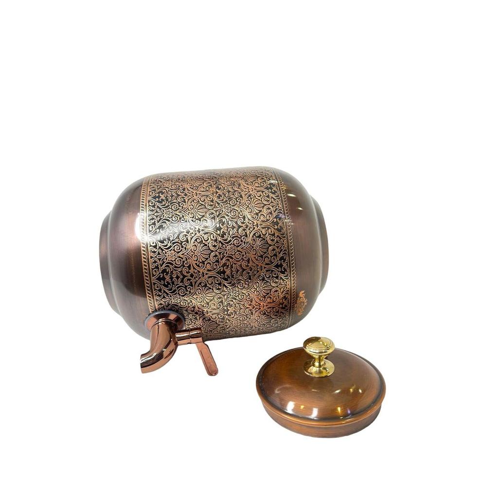 Pure Copper Dispenser Antique Itching (4 Litre)