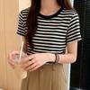 [Lyocell Ice Silk] Shoulder striped short sleeved T-shirt for women, super beautiful base shirt for women, slimming and age reducing top for women