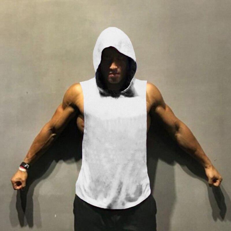 Muscleguys Спортивная одежда Бодибилдинг Стрингер Майка с капюшоном Майка для мышц Фитнес Мужская с капюшоном Хлопковая тренировка Без рукавов
