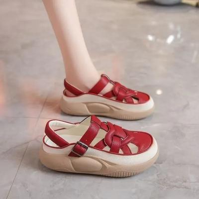 Женские кроссовки 2025 летний дизайн дышащие женские сандалии с закрытым носком полые воздушные мягкая подошва повседневные кроссовки новая спортивная обувь