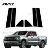 6Pcs Car Window Pillar Posts Door Trims Cover Sticker Glossy Black for CHEVROLET Silverado 1500 CREW CAB   