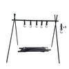 Portable Folding Tripod Hook Rack for Outdoor Camping, Large-Size Storage Shelf for Camping Barbecue Tools, Multifunctional Camping Gear Organizer