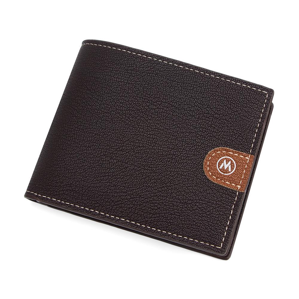 Мужской кошелек трифолд большой вместимости с множеством отделений для карт и откидным карманом для монет