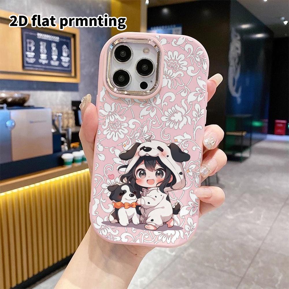 Чехол для телефона: 2D плоский дизайн, подходящий для защитного чехла iPhone 18 17 16 15 14 13 Pro, стиль для пары, девушка с капюшоном, подарок на Рождество и Хэллоуин