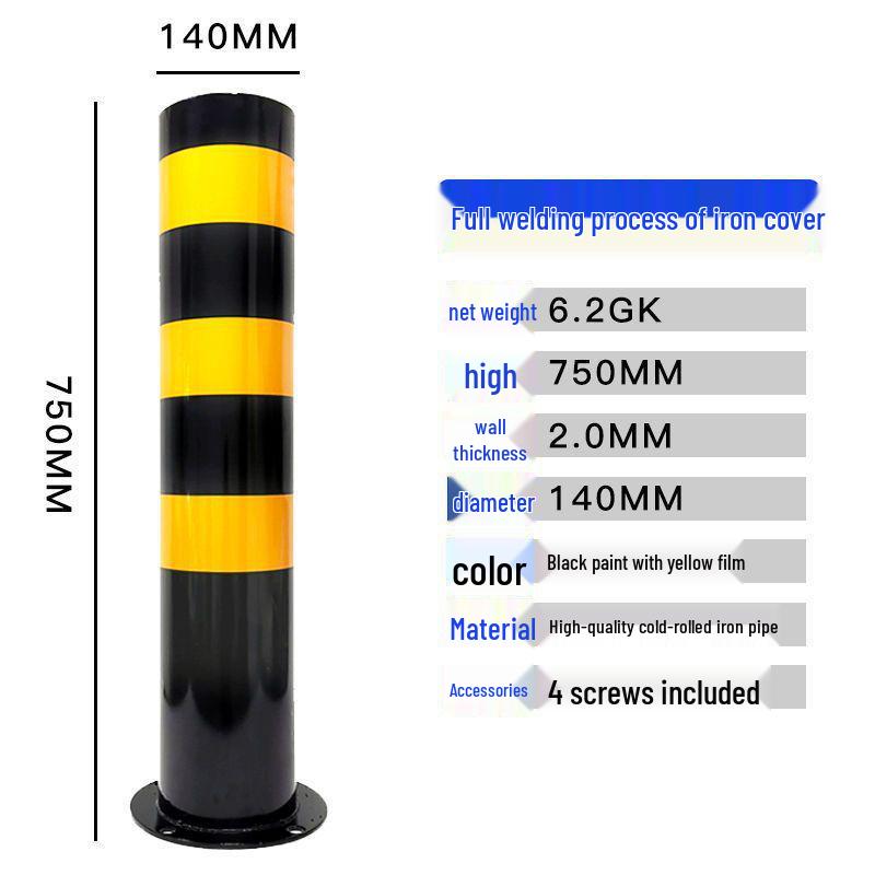 Reflective Steel Anti-Collision Post: Removable Ground Pile for Road Block Isolation and Parking Safety