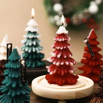 3D форма для силиконовой елки DIY форма для ароматерапевтической свечи дизайн с кристальной капельницей маленькие листья кедра ремесло украшение