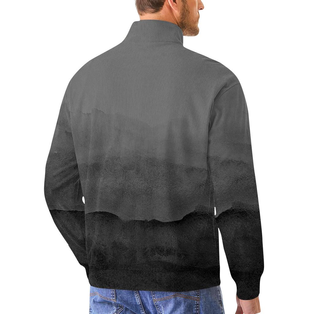 Мужская повседневная толстовка в стиле ретро с градиентным принтом