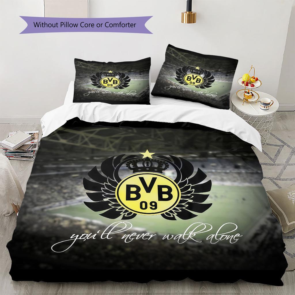 Borussia Pattern Bedding,Quilt Set Quilt Cover Pillowcase Home Birthday Gift(1 * duvet cover + 2 * pillowcase, without core)