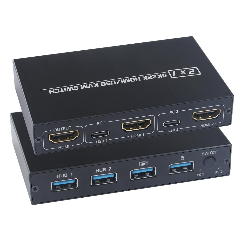 Переключатель KVM HDMI USB 2в1 AIMOS AMKVM 201CL Поддержка HD 2K * 4K 2 хоста