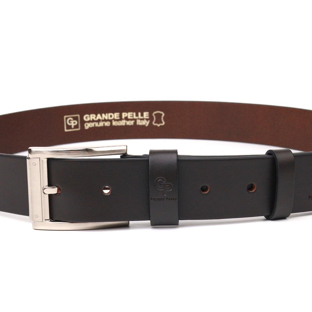 Качественный мужской кожаный ремень GRANDE PELLE Leather Belt 21461 Коричневый
