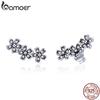BAMOER 925 Sterling Silver Daisy Flower Clear CZ Stud Earrings for Women Sterling Silver Jewelry