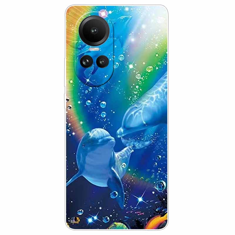 Чехол для Oppo Reno 10 5G CPH2531 Силиконовый Расписной Кот Животные ТПУ Мягкий Мраморный Coque для Oppo Reno10 Pro 5G CPH2525 Чехол для Телефона