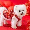 Dog New Year's Skirt Festive Bow Can Pull Two-legged Cotton-padded Clothes More Festive Than Bears New Year's Greetings Pet Clothes